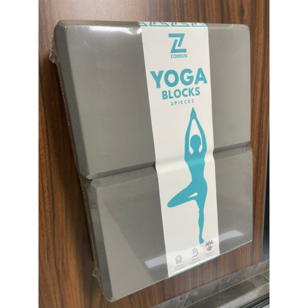 Yoga Block Set of 2 - High Density EVA Foam Blocks - Light Grey Anti-Slip Yoga Brick - Portable Yoga Blocks for Pilates, Meditation & Yoga - Image 3